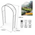 Pergola ogrodowa Mira Łuk 230 x 114 x 37 cm czarny 5905481379872 - Sklep Mrówka - EREM - eremsklep.pl