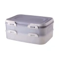 Pojemnik na żywność dwupiętrowy Malwa 39 x 29 x 17,5 cm szary 5905610049300 - Sklep Mrówka - EREM - eremsklep.pl