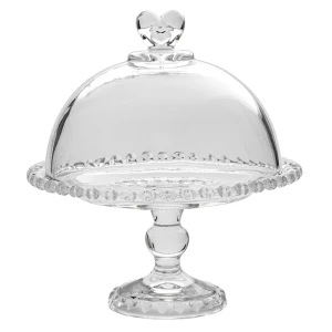 Patera Love szklana z kloszem na stopce 19,5 cm