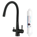 Bateria zlewozmywakowa Riveco stojąca z elastyczną wylewką czarny + system do filtrowania wody 5905358227930 - Sklep Mrówka - EREM - eremsklep.pl