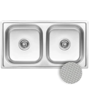 Zlewozmywak Standard dwukomorowy 43,5 x 78 x 16 cm inox