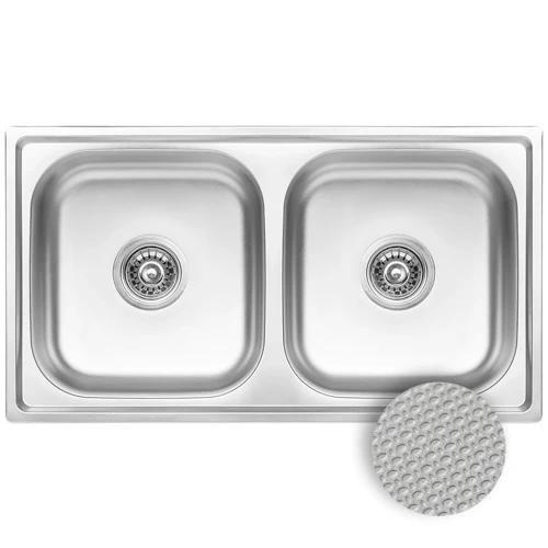 Zlewozmywak Standard dwukomorowy 43,5 x 78 x 16 cm inox 8697419567891 - Sklep Mrówka - EREM - eremsklep.pl