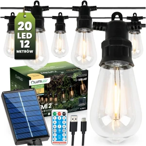 Girlanda solarna Eremi 2 20 x LED 11,68 m 3000K ciepła + pilot