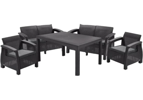 Komplet mebli ogrodowych rattanowych Corfu Fiesta antracyt 3253929123047 - Sklep Mrówka - EREM - eremsklep.pl