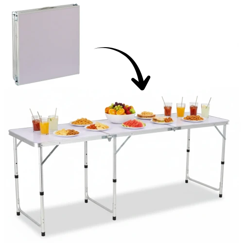 Stół turystyczny składany180 x 60 x 70 cm biały 5903899625444 - Sklep Mrówka - EREM - eremsklep.pl