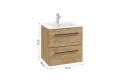 Zestaw łazienkowy szafka z umywalką Pinia 50 cm dąb craft złoty czarny uchwyt Deftrans 5906365460235 - Sklep Mrówka - EREM - eremsklep.pl