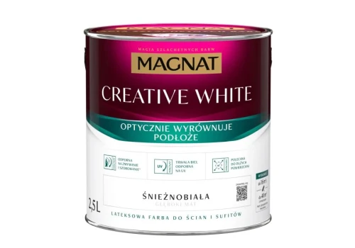 Farba lateksowa do wnętrz Creative White CR1 2,5L Magnat 5903973204183 - Sklep Mrówka - EREM - eremsklep.pl