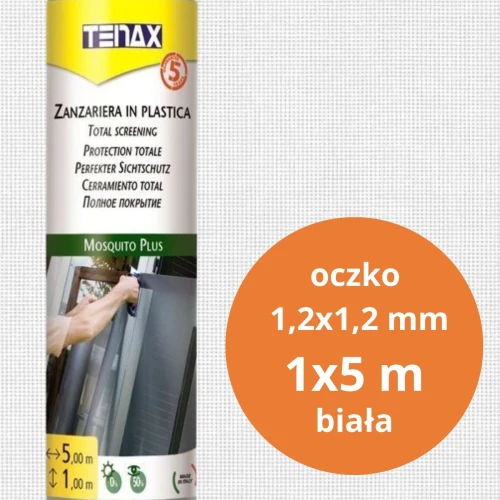 Siatka ochronna moskitiera Mosquito Plus 1x5m biały 5907269797694 - Sklep Mrówka - EREM - eremsklep.pl