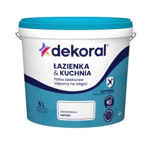 Farba lateksowa odporna na wilgoć Łazienka&Kuchnia Śnieżnobiała 5L DEKORAL