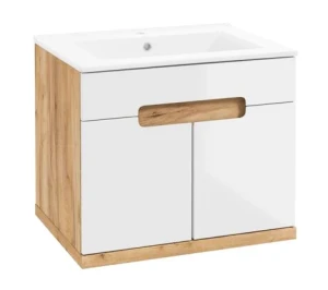 Zestaw łazienkowy szafka z umywalką Ronda 60 cm dąb craft złoty