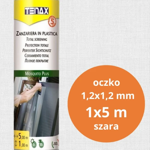 Siatka ochronna moskitiera Mosquito 1x5m szary 5907269797687 - Sklep Mrówka - EREM - eremsklep.pl