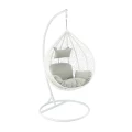 Fotel ogrodowy wiszący biały z szarą poduszką 118x107x68cm 5900779891029 - Sklep Mrówka - EREM - eremsklep.pl