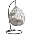 Fotel ogrodowy wiszący jasny szary z szarą poduszką 118x107x68cm 5900779891012 - Sklep Mrówka - EREM - eremsklep.pl
