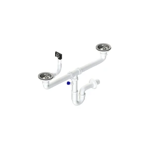 Syfon do zlewu fi 90 mm rurowy 2-komory metalowe sitka