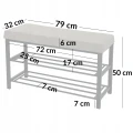 Siedzisko ławka tapicerowana 79 x 32 x 50 cm Plec Brąz 5907368797700 - Sklep Mrówka - EREM - eremsklep.pl
