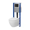 Zestaw podtynkowy z miską WC Desse C677 SYSTEM 40 MECH WHB127 deska DUR przycisk czarny mat Cersanit 5901771167693