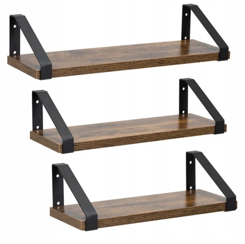 Zestaw półek ściennych 30 / 35 / 40 x 12 x 9 cm 3 sztuki 5908455305082