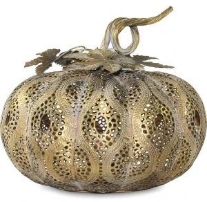 Lampion Dynia metalowy 26x29x29 cm złoty