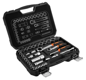 Zestaw nasadek przelotowych 1/4" 3/8" 46 szt. CrV w walizce Neo Tools