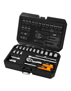 Zestaw kluczy nasadowych 1/4" satynowy 20 elementów w walizce Neo Tools