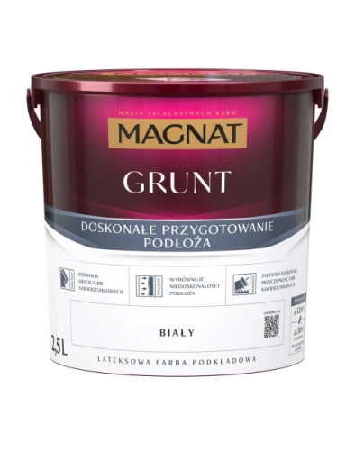 Farba gruntująca pod farby ceramiczne i lateksowe Grunt biały 2,5L MAGNAT