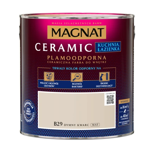 Farba plamoodporna Ceramic Kuchnia Łazienka dymny kwarc B29 2,5L Magnat